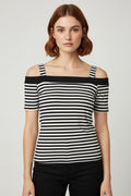 Sourpuss Damen Top Schwarz Weiß Größe L