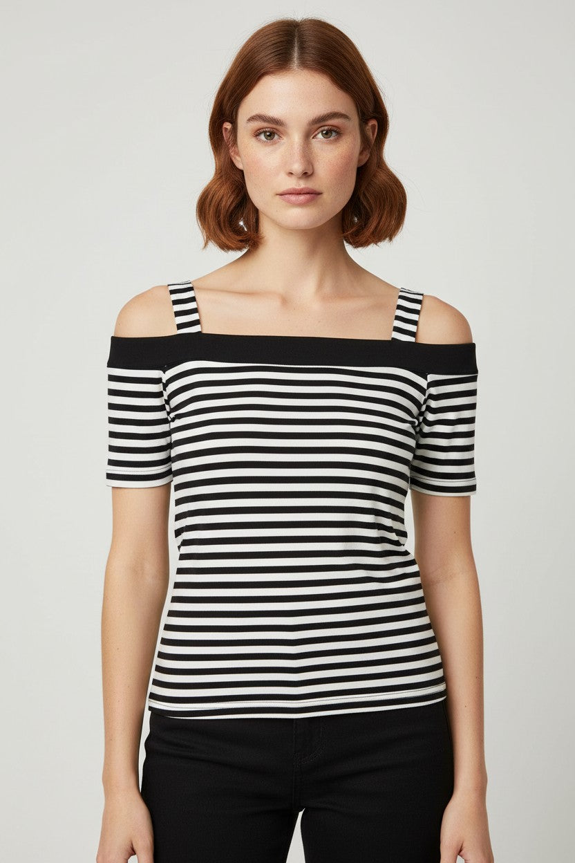 Sourpuss Damen Top Schwarz Weiß Größe L