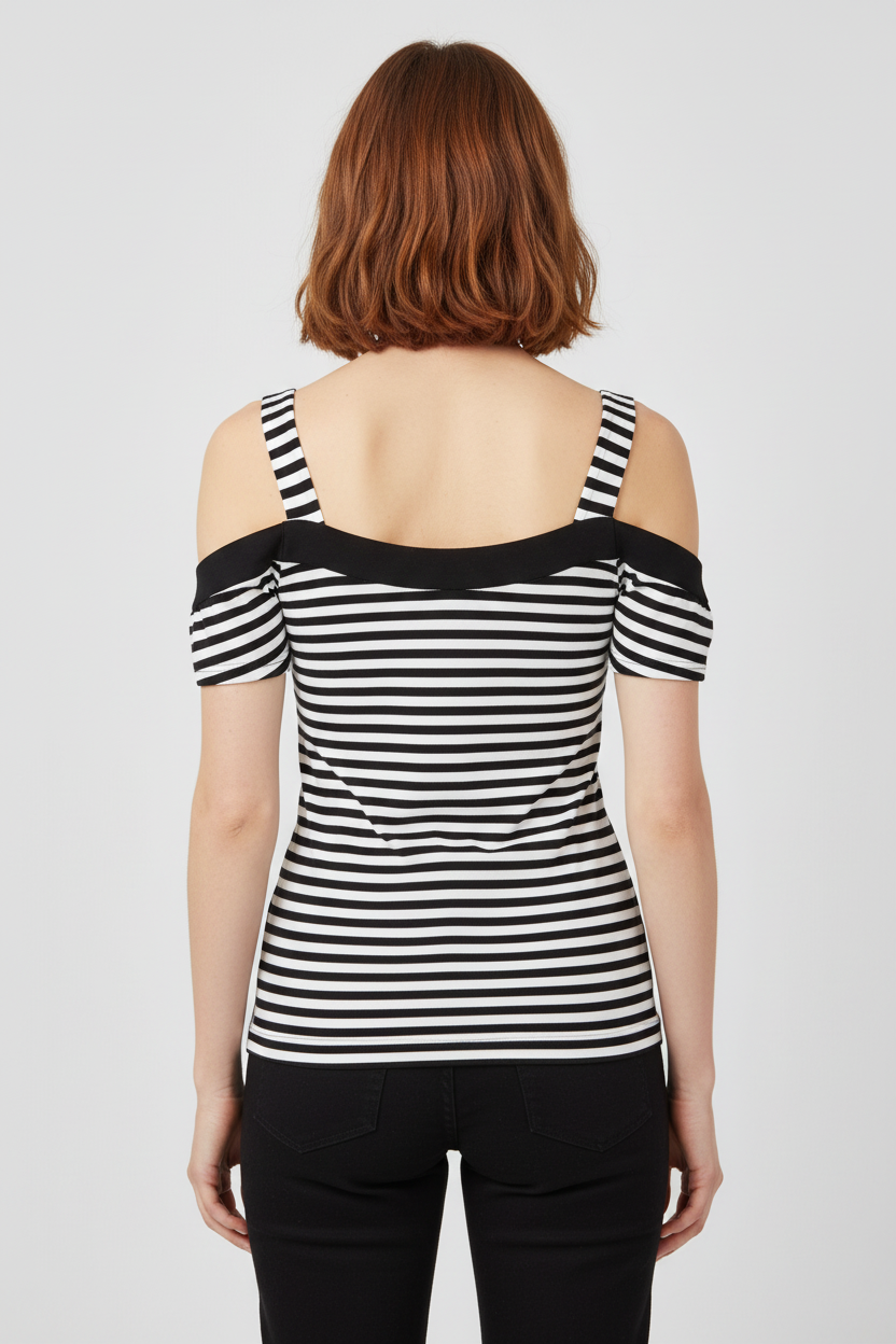 Sourpuss Damen Top Schwarz Weiß Größe L