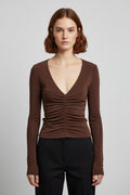 Stradivarius Damen Top Braun Größe S