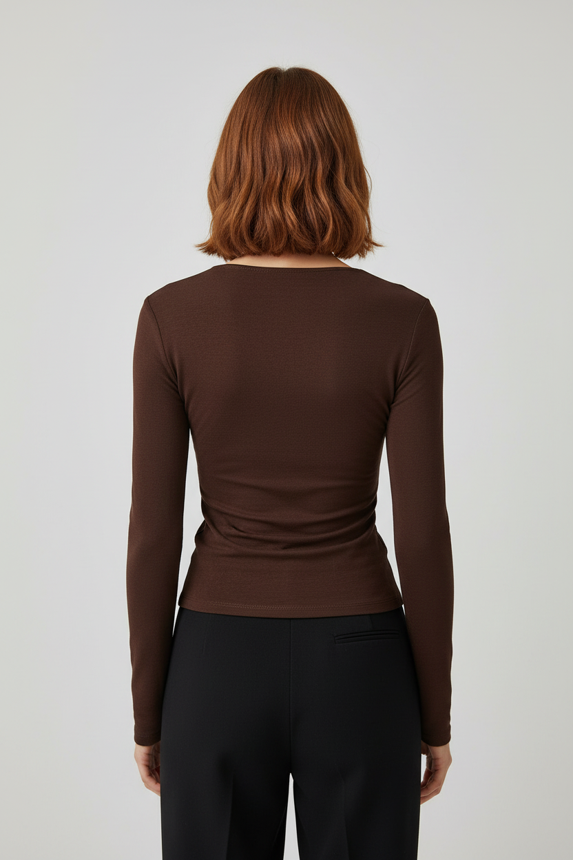 Stradivarius Damen Top Braun Größe S