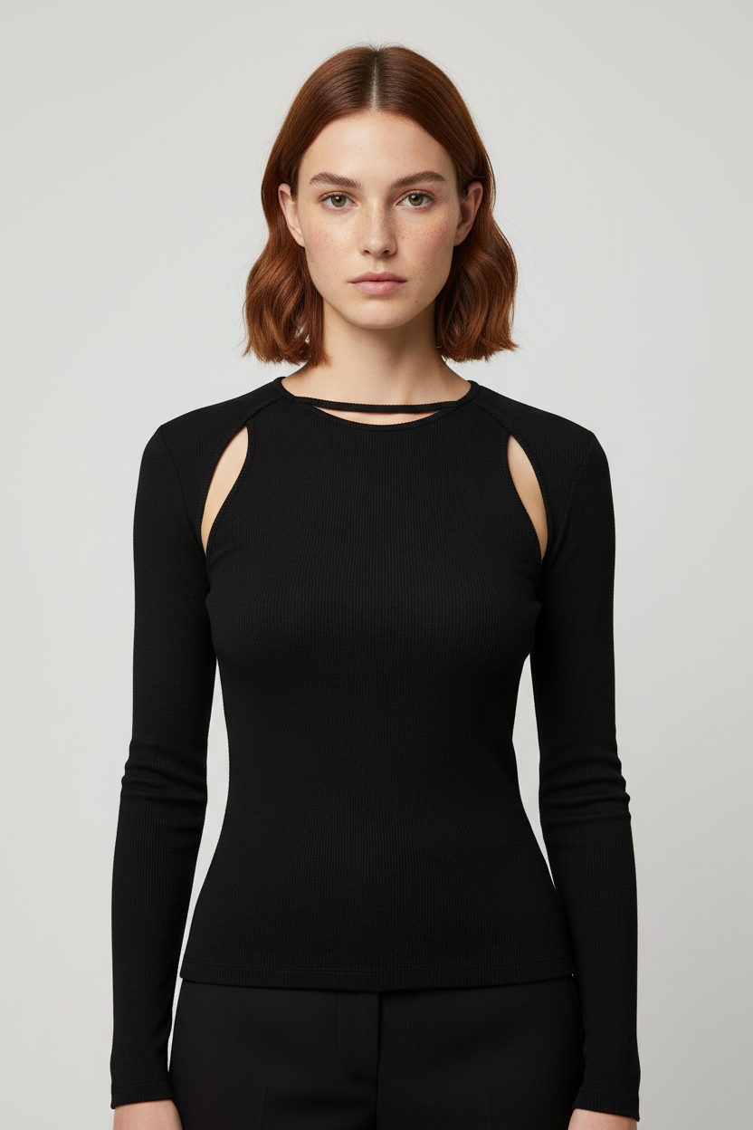 Zara Damen Top Schwarz Größe M