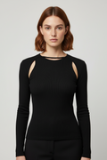Zara Damen Top Schwarz Größe M