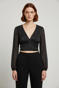 Zara Damen Top Schwarz Weiß Größe S