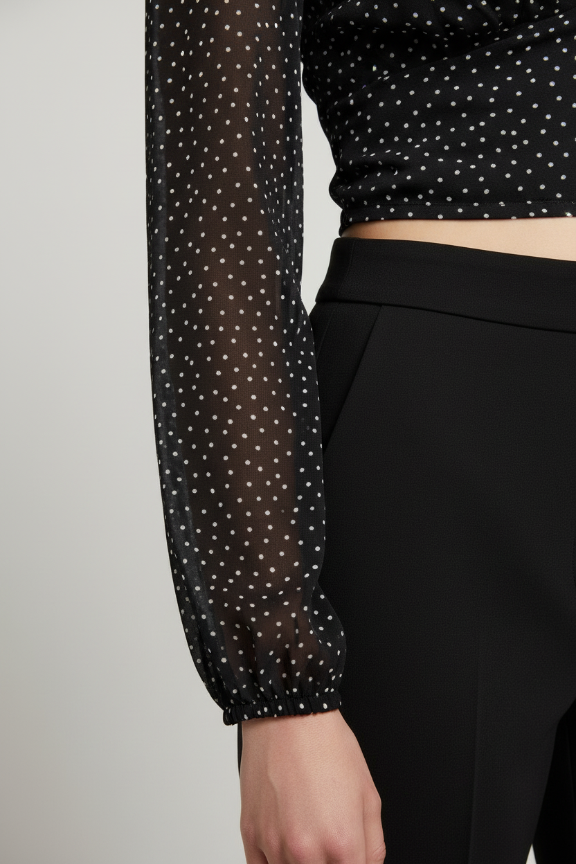 Zara Damen Top Schwarz Weiß Größe S
