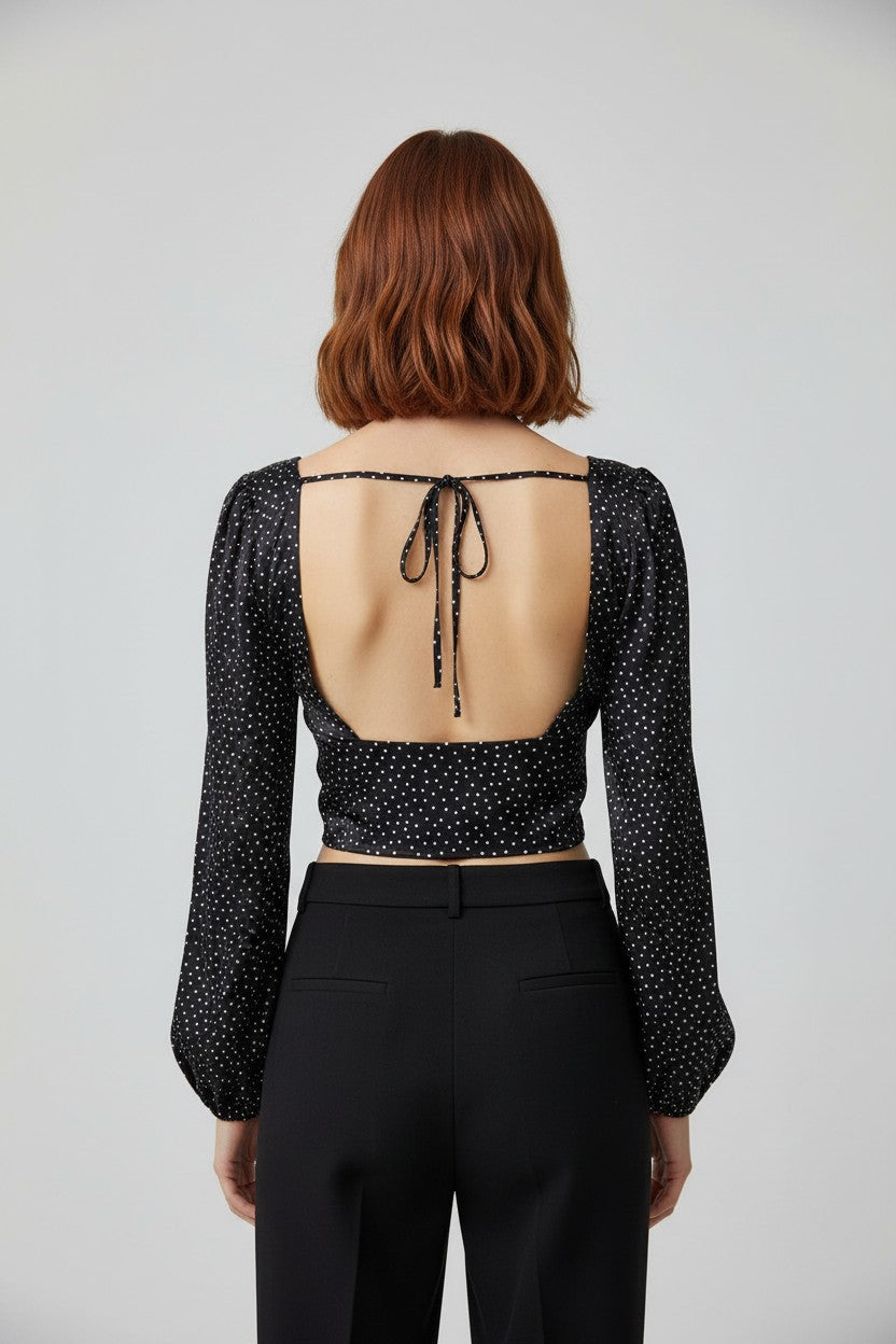 Zara Damen Top Schwarz Weiß Größe S
