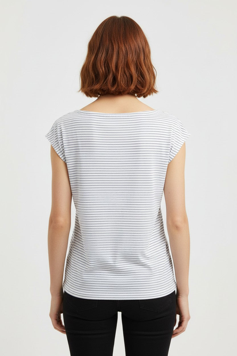 ESPRIT Damen Top Weiß Schwarz Größe XS