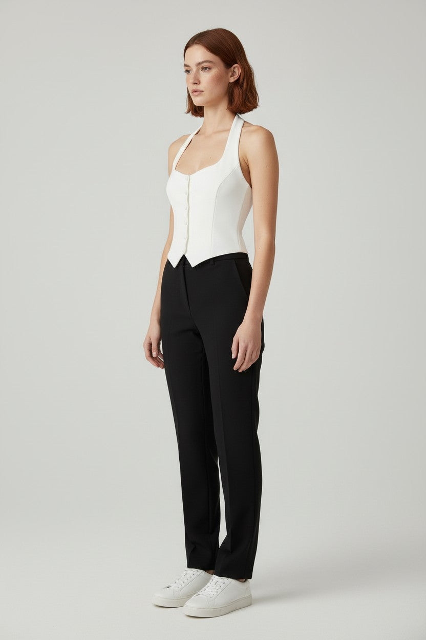 Gina Tricot Damen Neckholder Top Weiß Größe XS