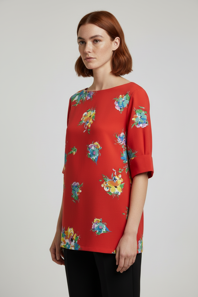 Lauren Ralph Lauren Damen Top Rot Mehrfarbig Größe 1XL
