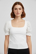 Monki Damen Top Weiß Größe XS
