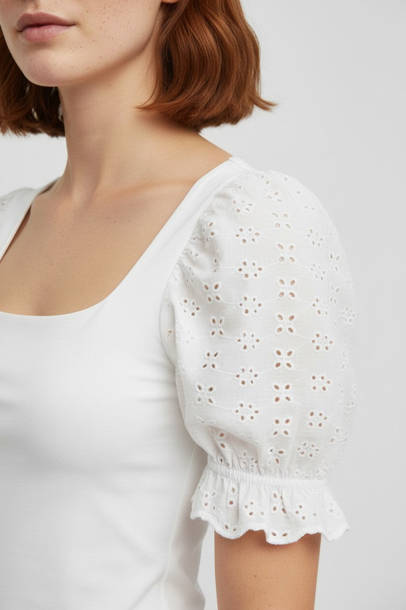 Monki Damen Top Weiß Größe XS