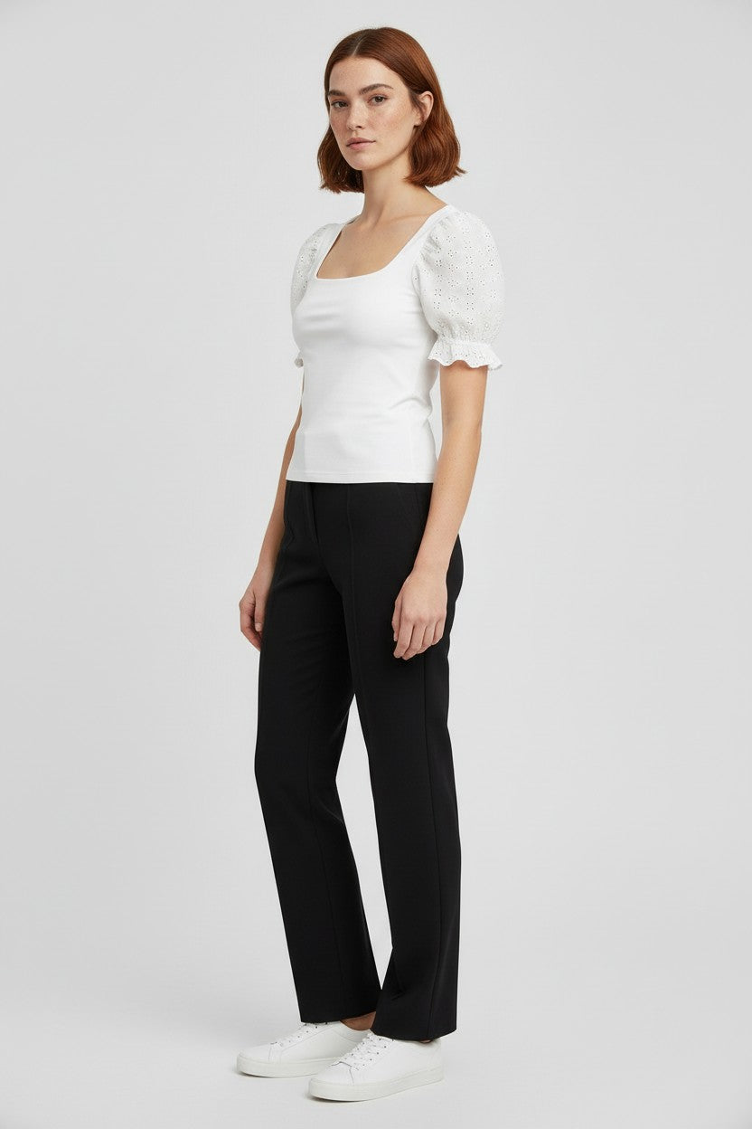 Monki Damen Top Weiß Größe XS