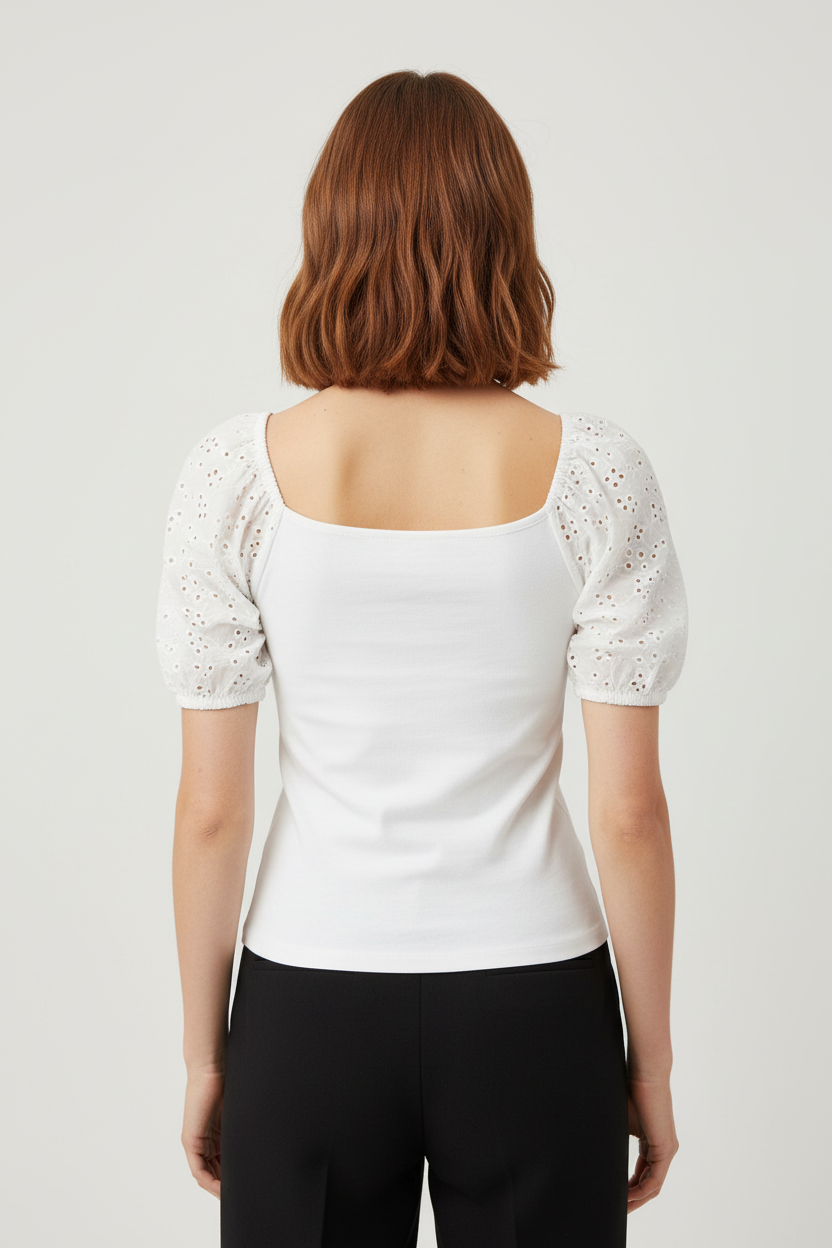 Monki Damen Top Weiß Größe XS