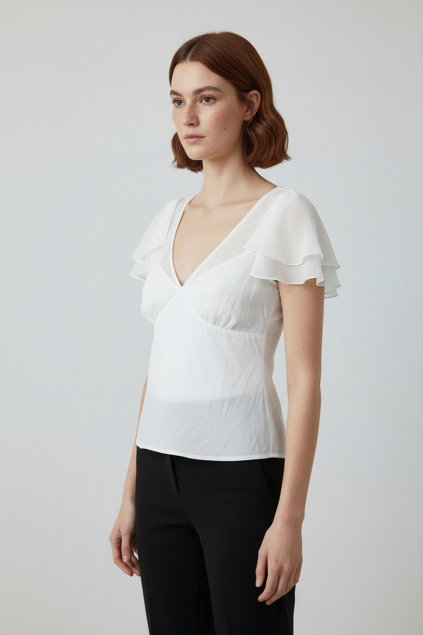 Rihoas Damen Top Weiß Größe M
