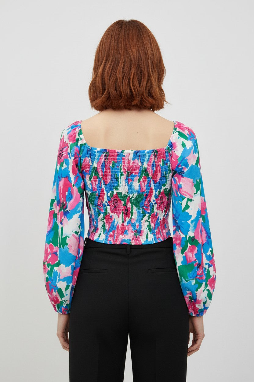 Shein Curve Damen Top Blau Pink Weiß Grün Größe 2XL