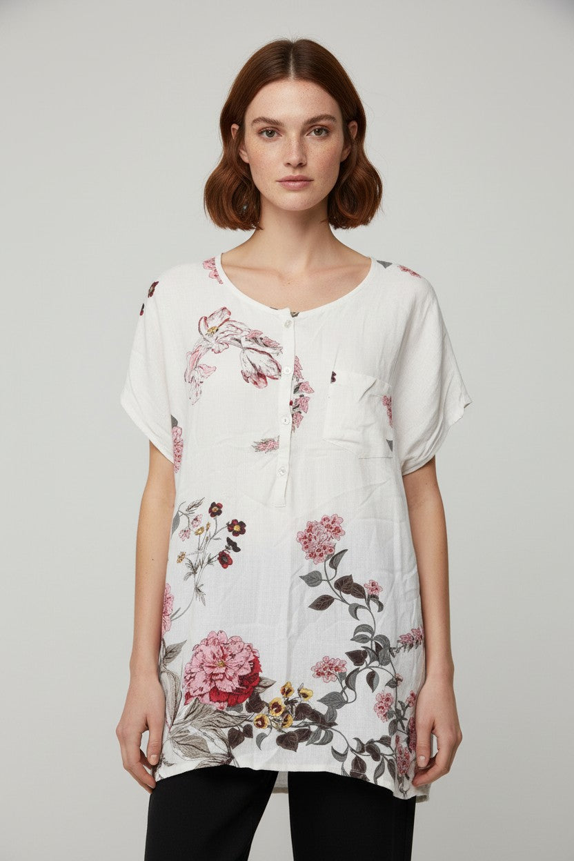 Soulmate Damen Top Weiß Mehrfarbig Größe 2XL