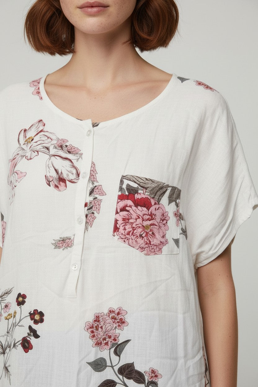 Soulmate Damen Top Weiß Mehrfarbig Größe 2XL