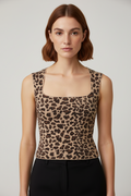 Zara Damen Top Beige Braun Schwarz Größe S
