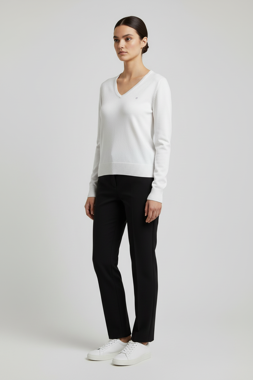 GANT Damen Strickpullover Weiß Größe S