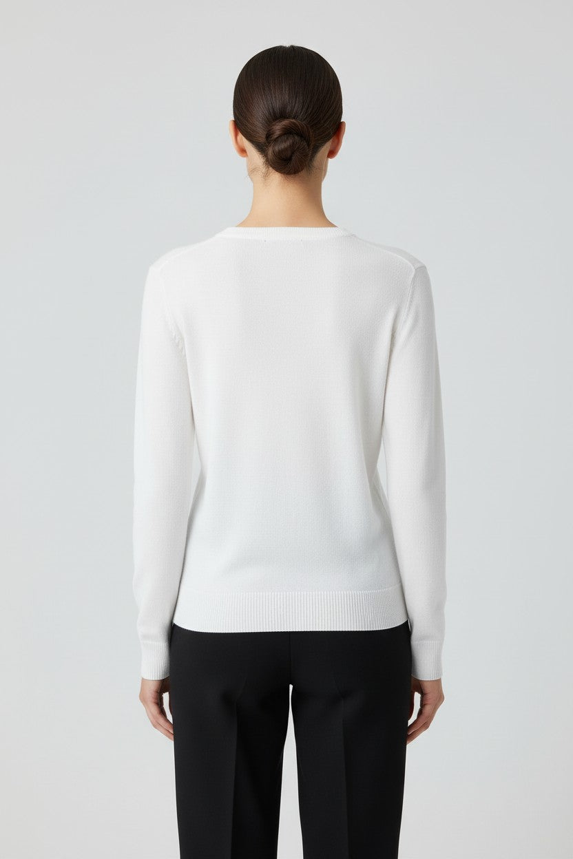 GANT Damen Strickpullover Weiß Größe S