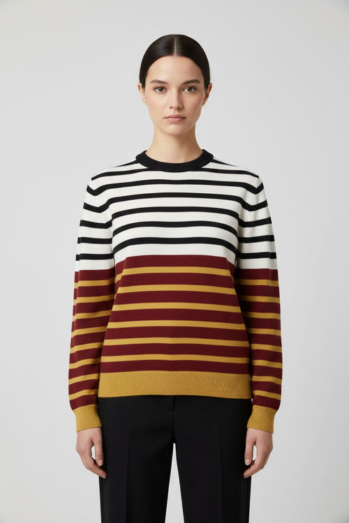 Acne Studios Unisex Strickpullover Rot Gelb Weiß Schwarz Größe S
