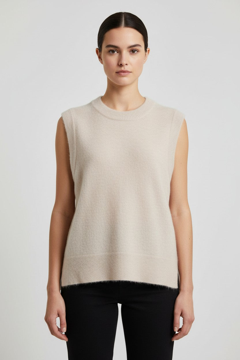 Selected Femme Damen Pullunder Beige Größe XL