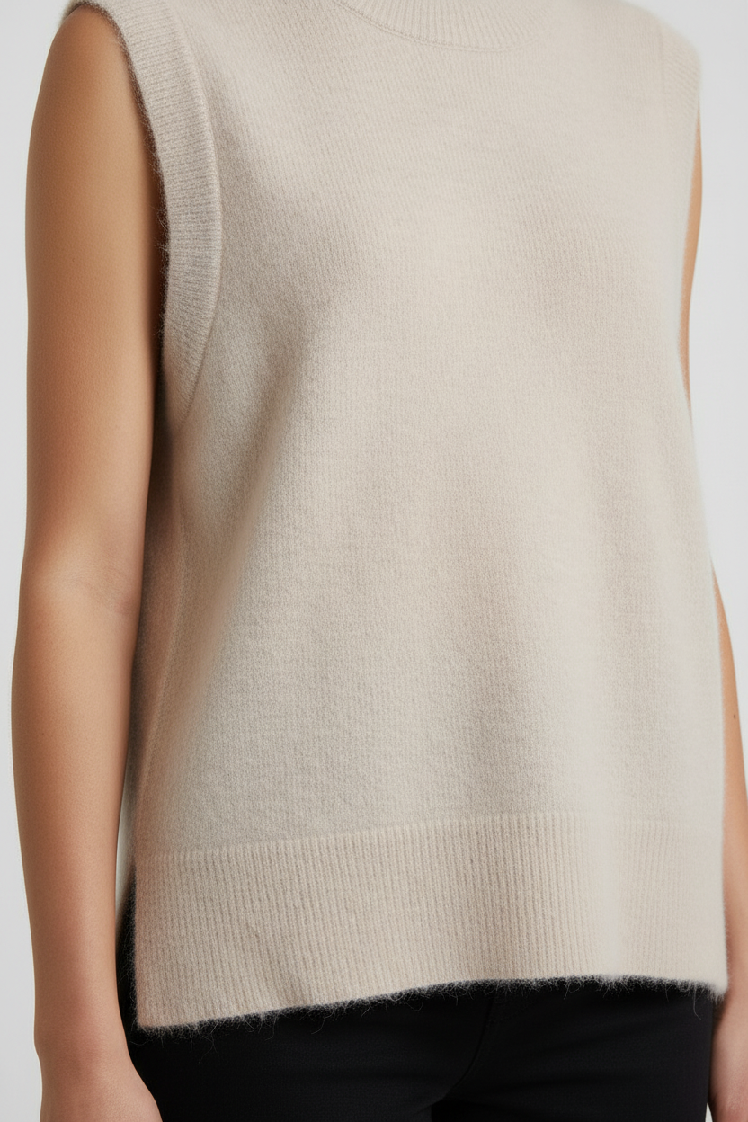 Selected Femme Damen Pullunder Beige Größe XL