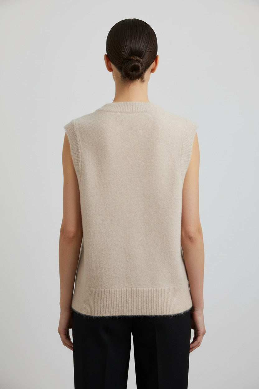Selected Femme Damen Pullunder Beige Größe XL