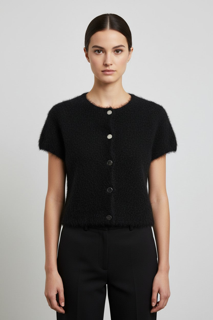 Totême Damen Strickjacke Schwarz Größe XS/S