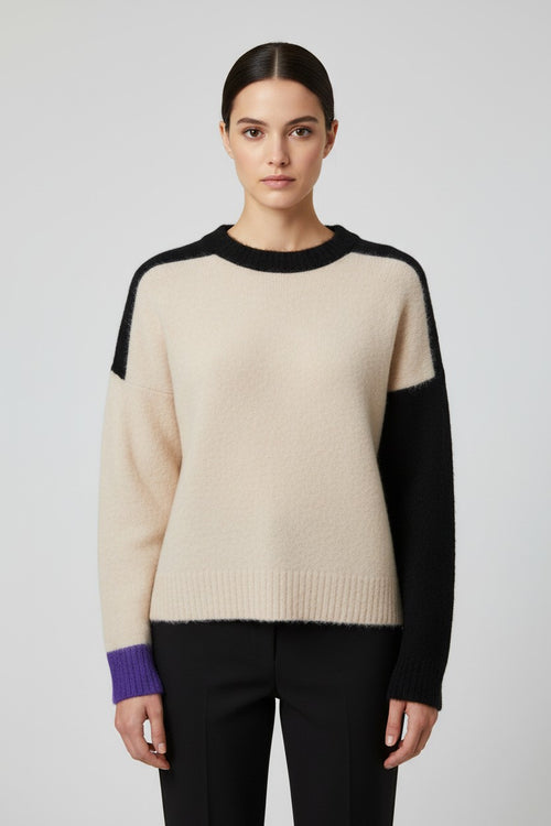 Acne Studios Damen Strickpullover Beige Schwarz Blau Größe S