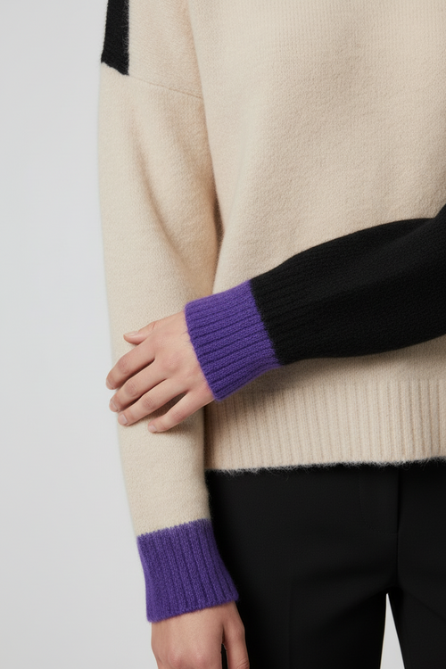 Acne Studios Damen Strickpullover Beige Schwarz Blau Größe S
