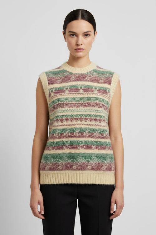 Acne Studios Unisex Pullunder Gelb Grün Lila Größe M