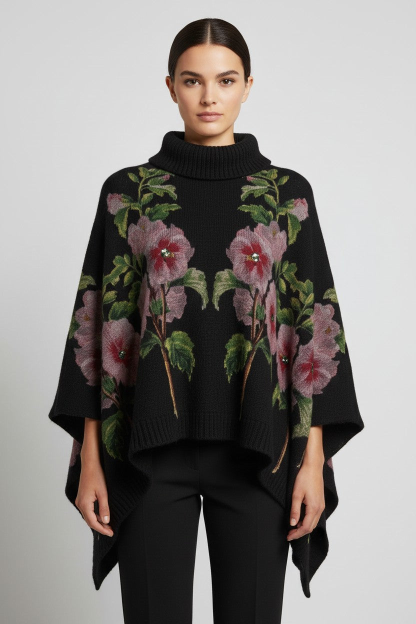Desigual Damen Rollkragenpullover Schwarz Mehrfarbig Größe XS