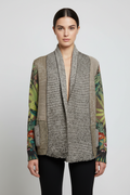 Desigual Damen Strickjacke Grün Mehrfarbig Größe S