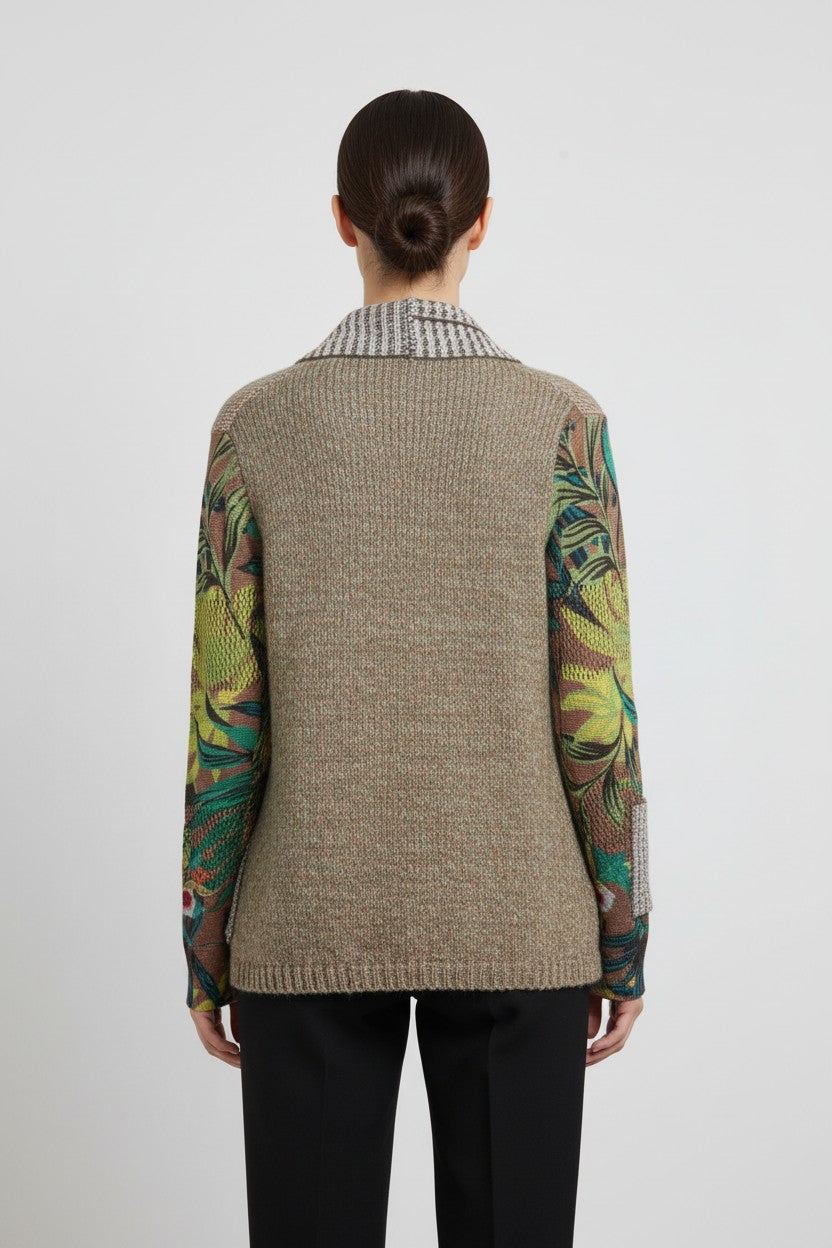 Desigual Damen Strickjacke Grün Mehrfarbig Größe S