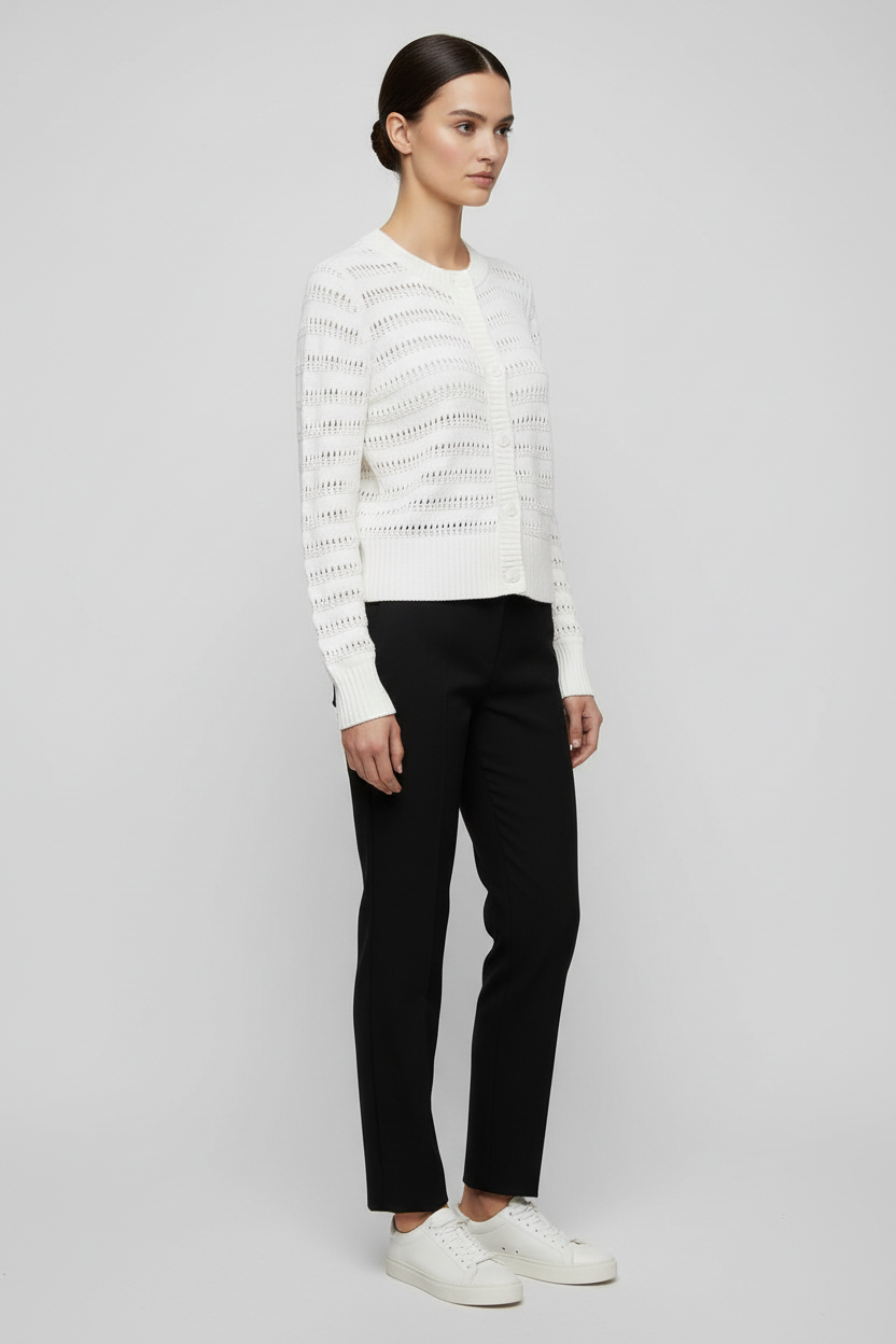 ESPRIT Damen Strickjacke Weiß Größe S