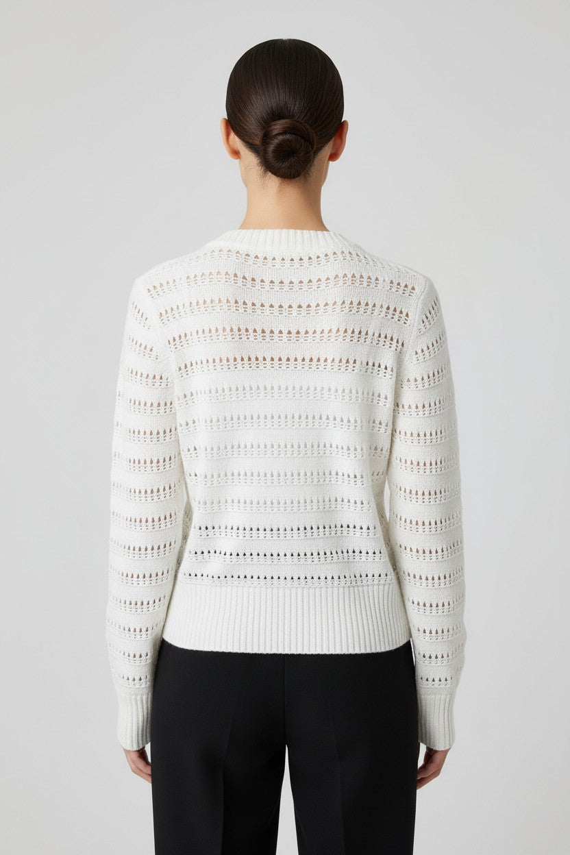 ESPRIT Damen Strickjacke Weiß Größe S