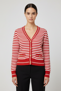 Guess Damen Strickjacke Rot Weiß Größe S