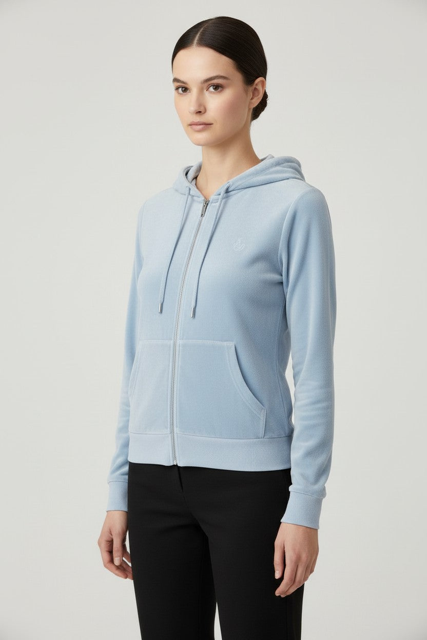 Juicy Couture Damen Kapuzenpullover Blau Größe XS