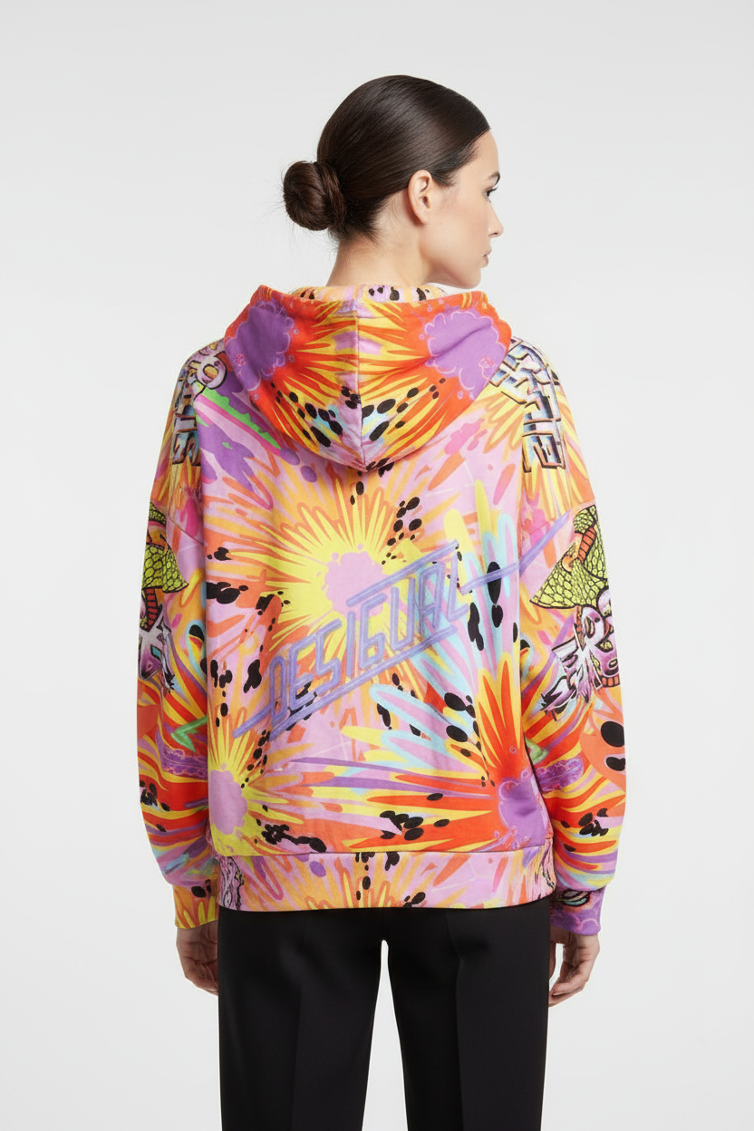Desigual Damen Kapuzenpullover Mehrfarbig Größe M