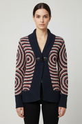 Desigual Damen Strickjacke Blau Rot Weiß Mehrfarbig Größe M