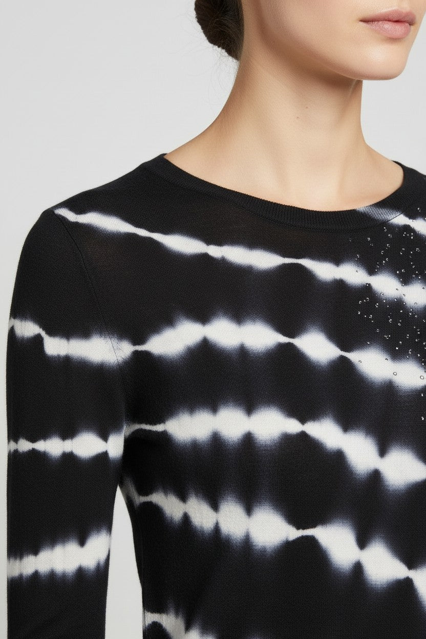 Desigual Damen Strickpullover Blau Weiß Größe S