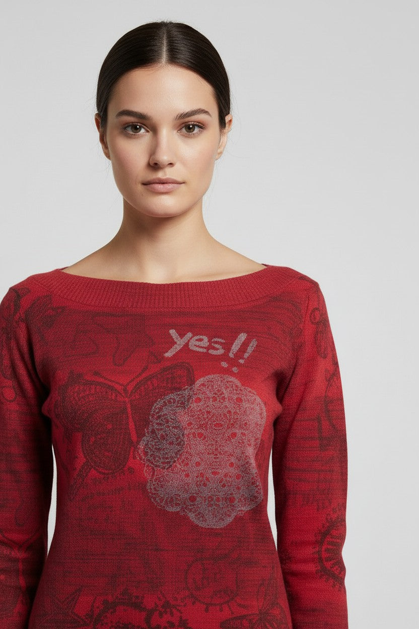 Desigual Damen Strickpullover Rot Größe L