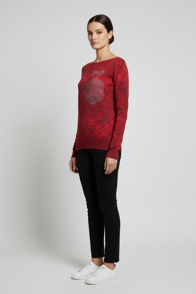 Desigual Damen Strickpullover Rot Größe L