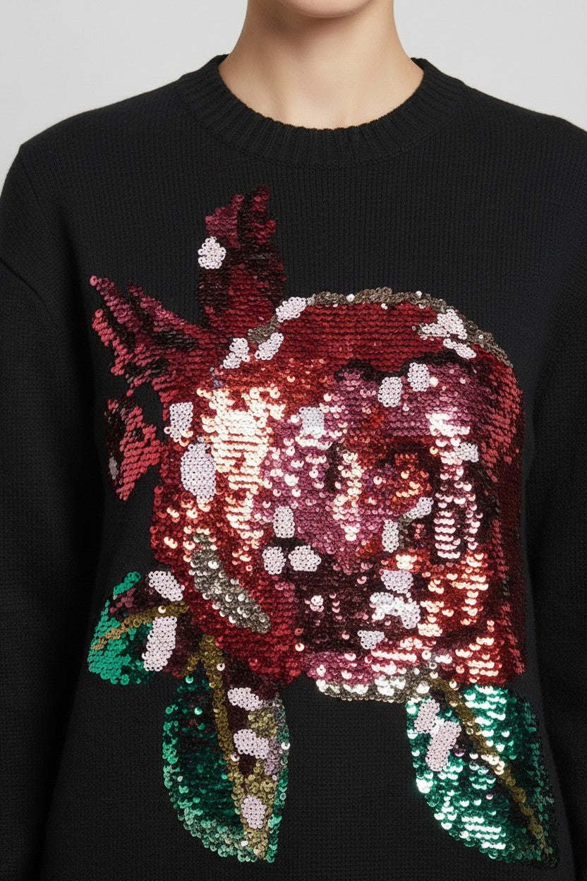 Desigual Damen Strickpullover Schwarz Größe M