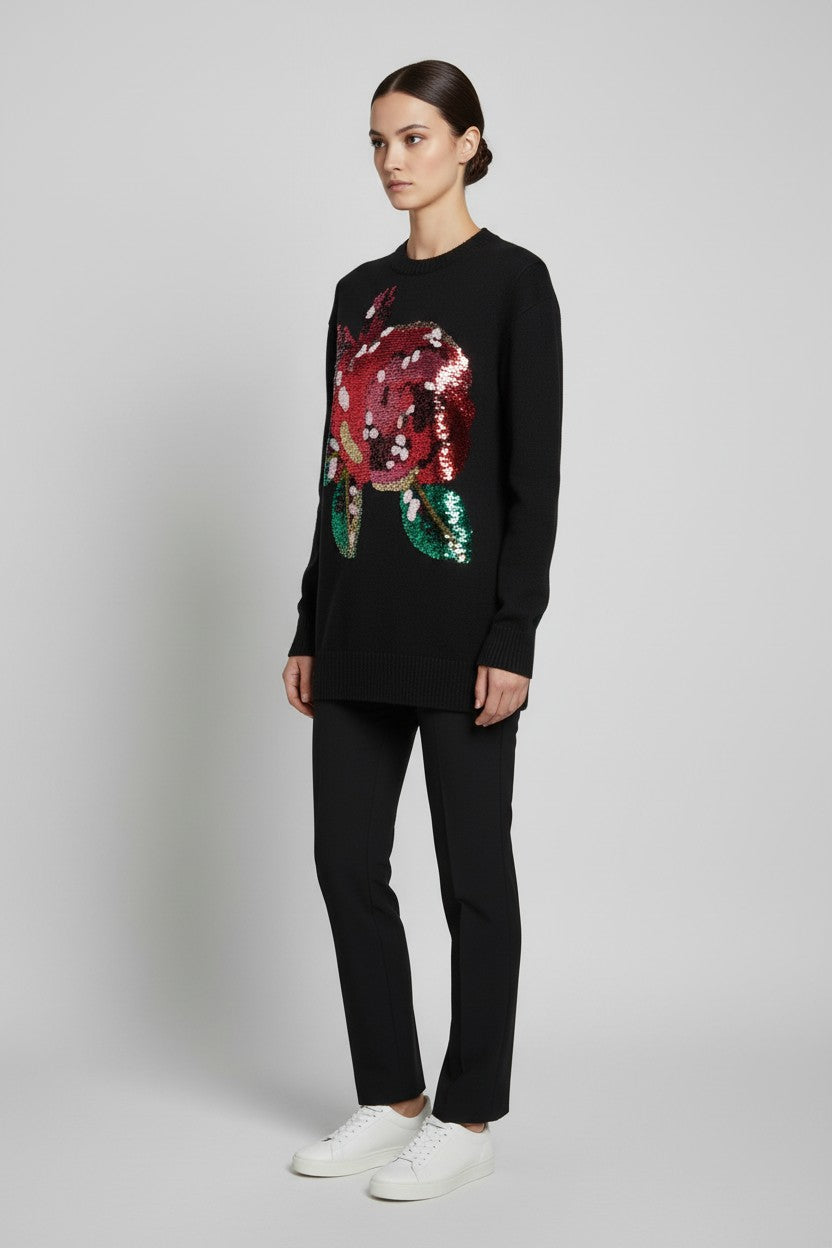 Desigual Damen Strickpullover Schwarz Größe M
