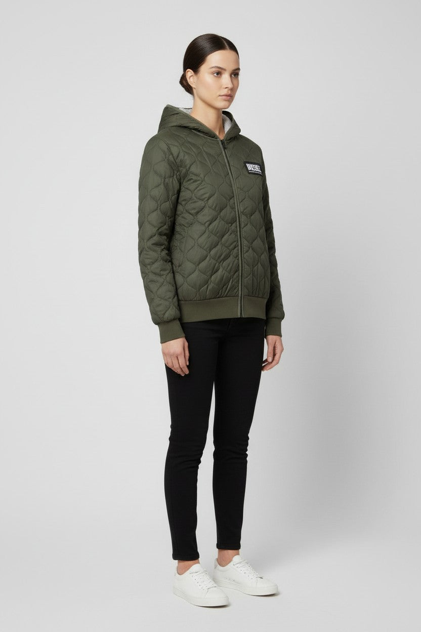 Diesel Damen Kapuzenpullover Grün Grau Größe M