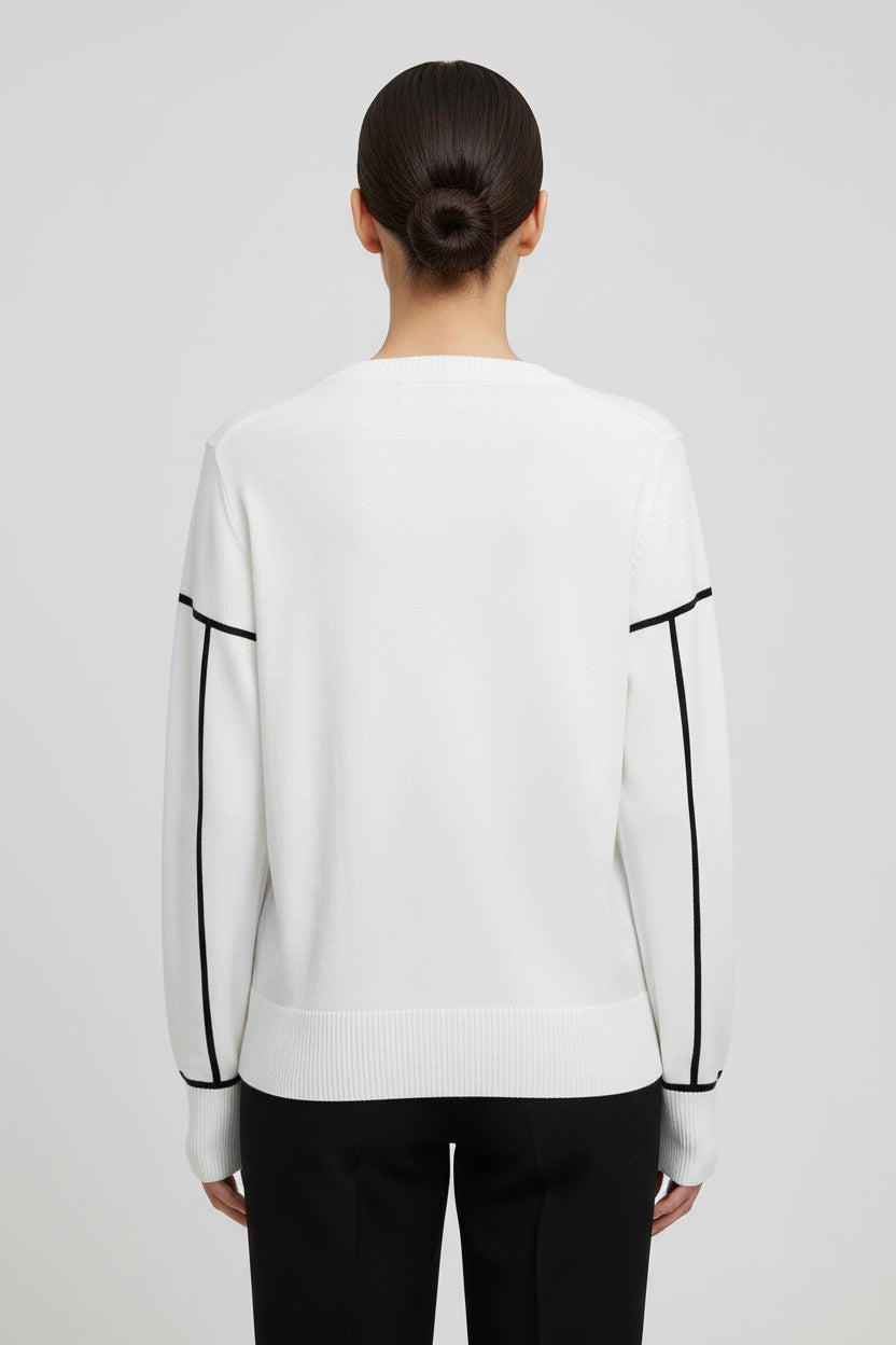 DKNY Damen Sweatshirt Weiß Schwarz Größe M
