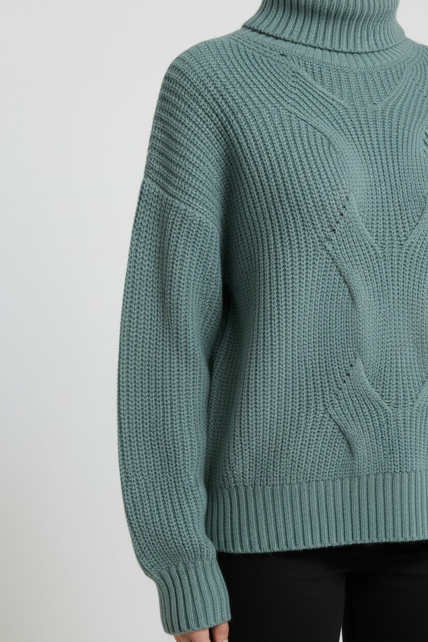 ESPRIT Damen Rollkragenpullover Grün Größe M