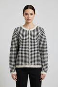 ESPRIT Damen Strickjacke Schwarz Weiß Größe L